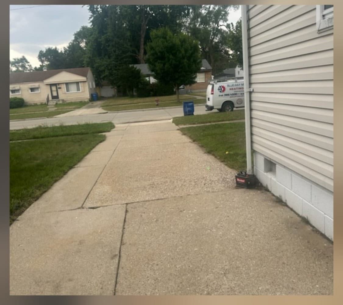 Driveway concrete clean after professional surface cleaning